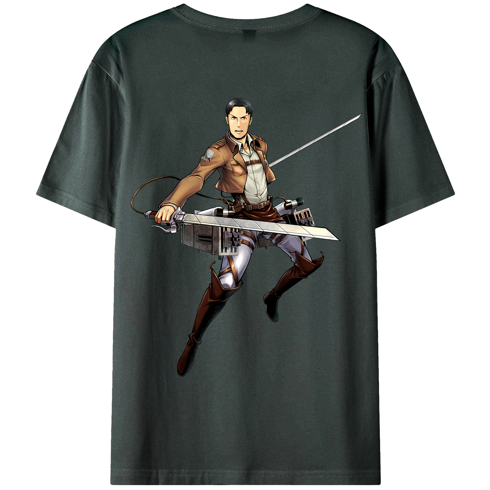 （画像用） 進撃の巨人 Attack on Titan 綿100％ メンズ半袖Tシャツ（バックプリント） 通気性